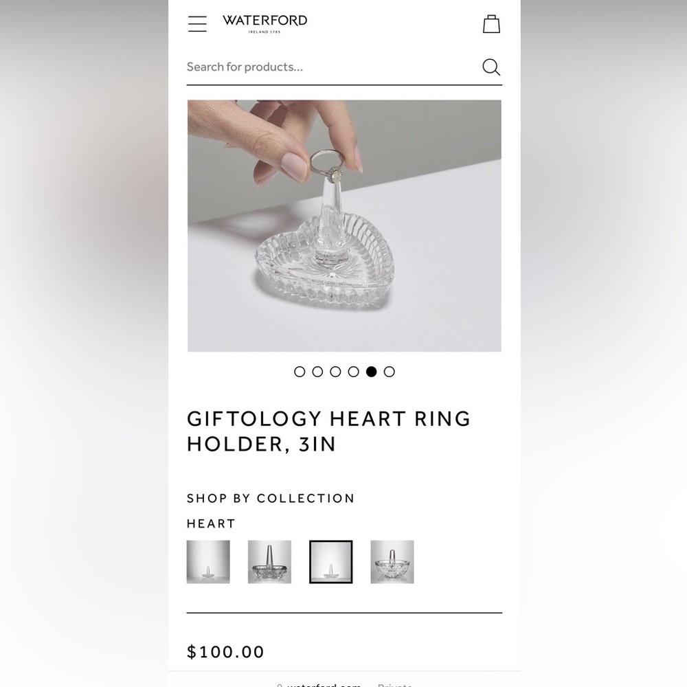 Waterford Crystal heart ring holder